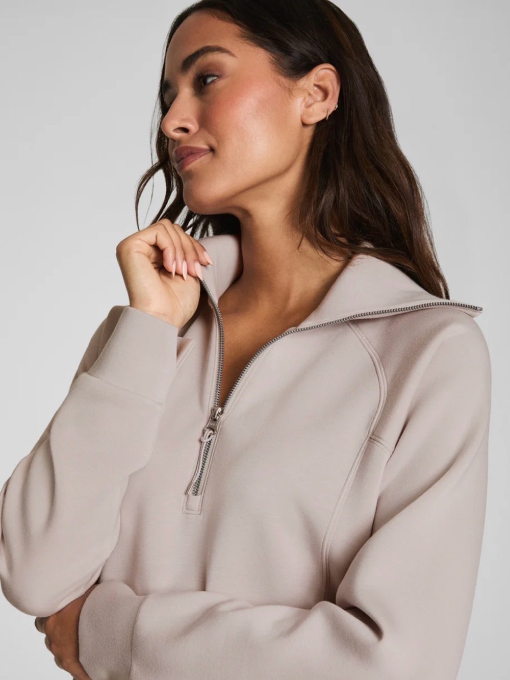 SPANX AirEssentials French Gray Half Zip